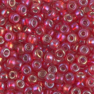 Miyuki seed beads 6/0 - Silverlined flame red ab 6-1010